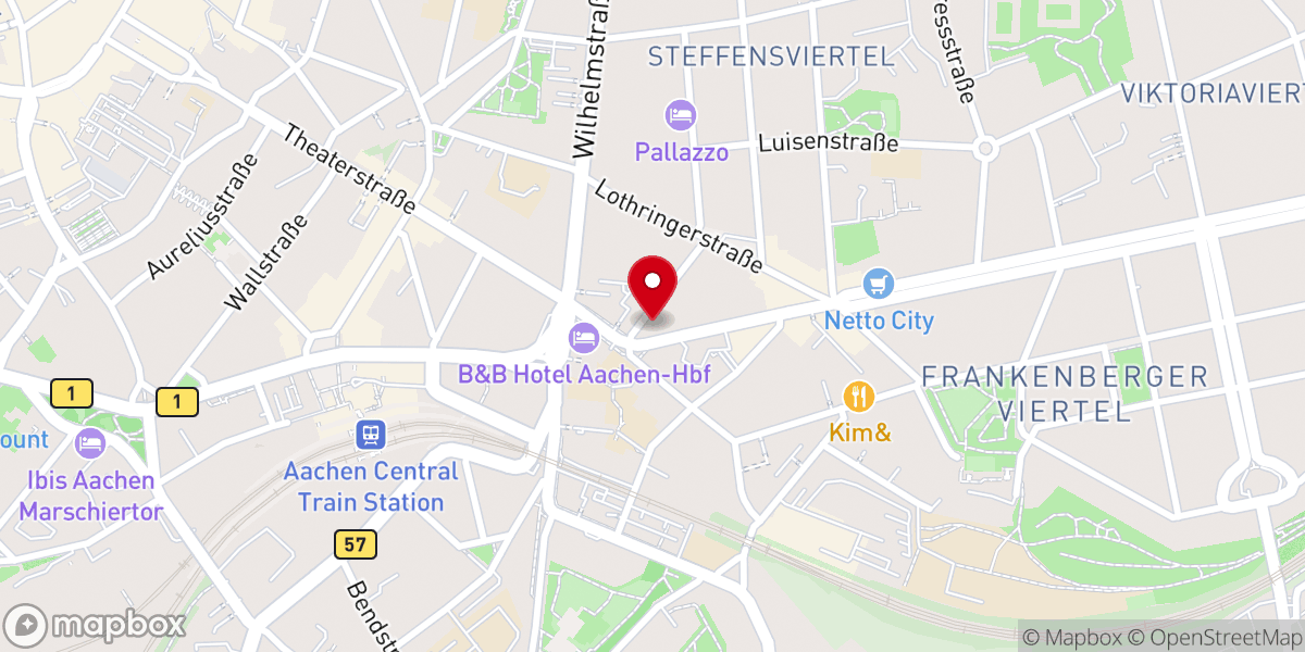 Map showing location of JuKi (Junge Kirche Aachen)