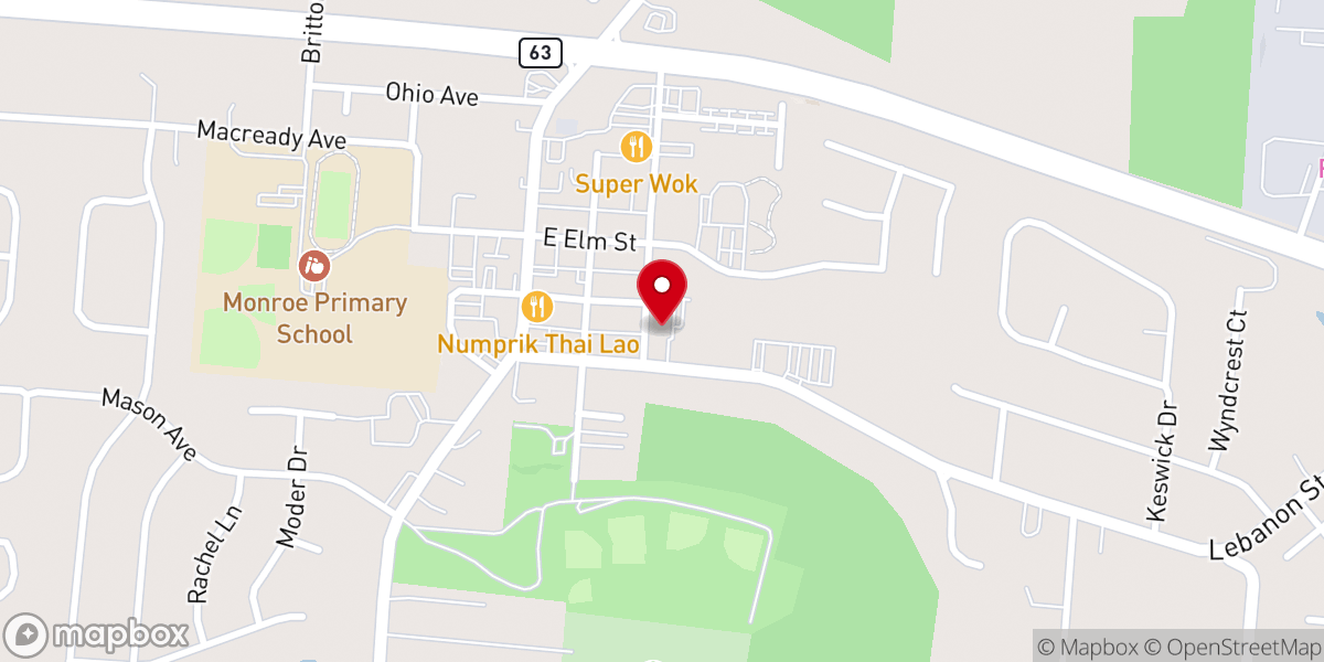 Map showing location of Monroe United Methodist Church