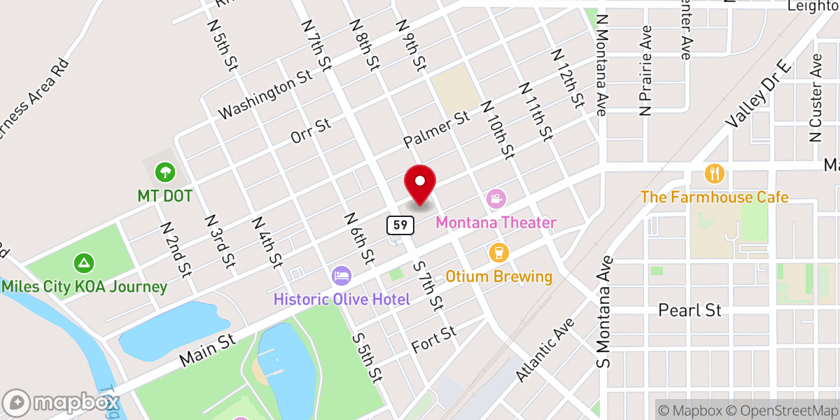 Map showing location of Custer County Food Bank Inc