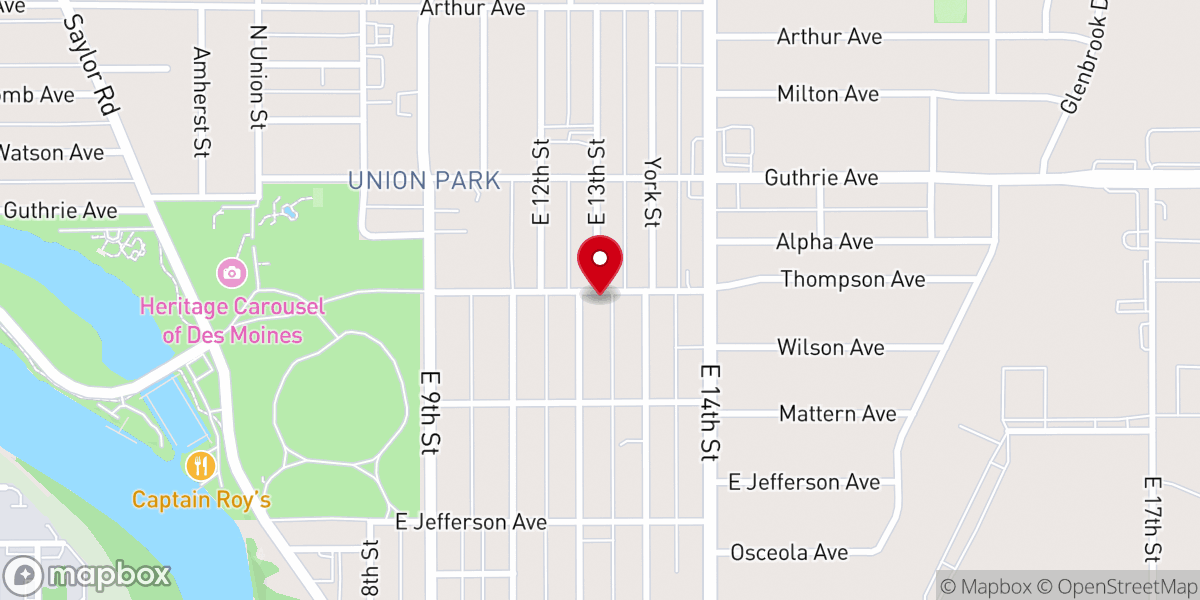 Map showing location of United Presbyterian Church