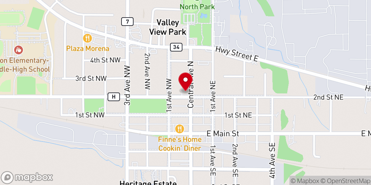 Map showing location of First Congregational Church
