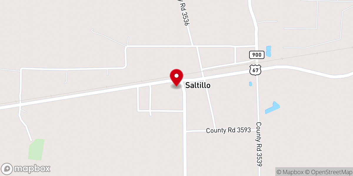 Map showing location of Saltillo Church of Christ