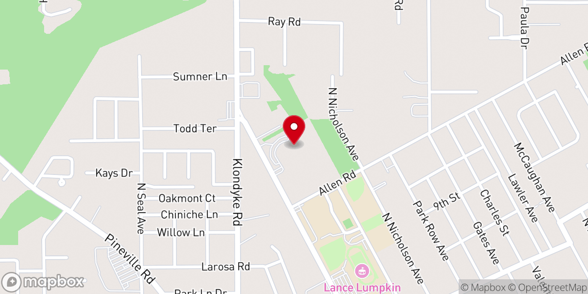 Map showing location of First Baptist Church
