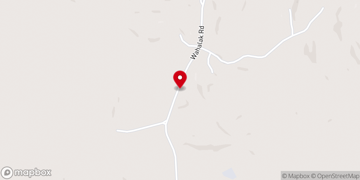 Map showing location of Wahalak Baptist Church