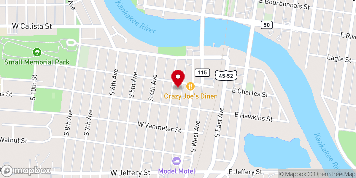 Map showing location of Trinity United Methodist Church