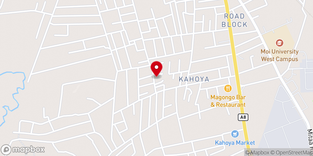 Map showing location of Pefa Church Mti Moja.
