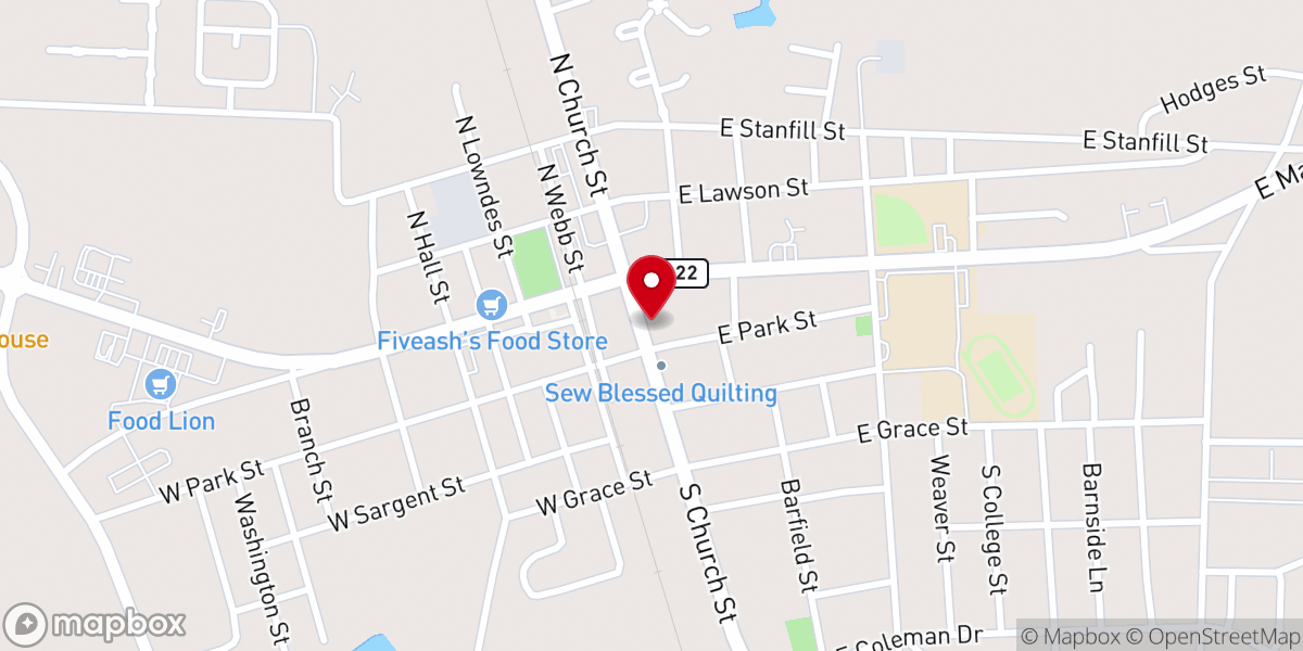 Map showing location of Church Street Cafe