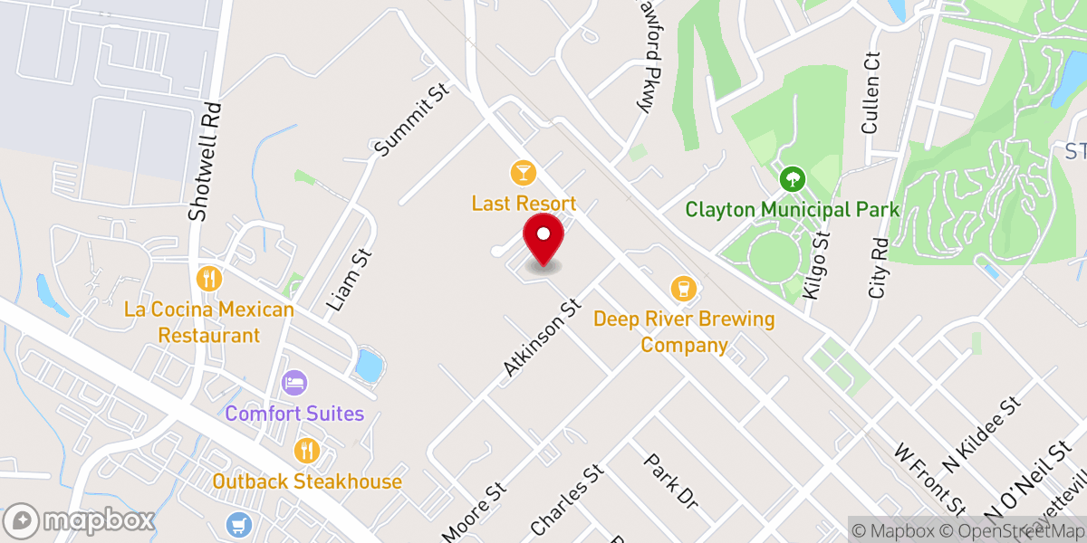 Map showing location of Fellowship Baptist Church