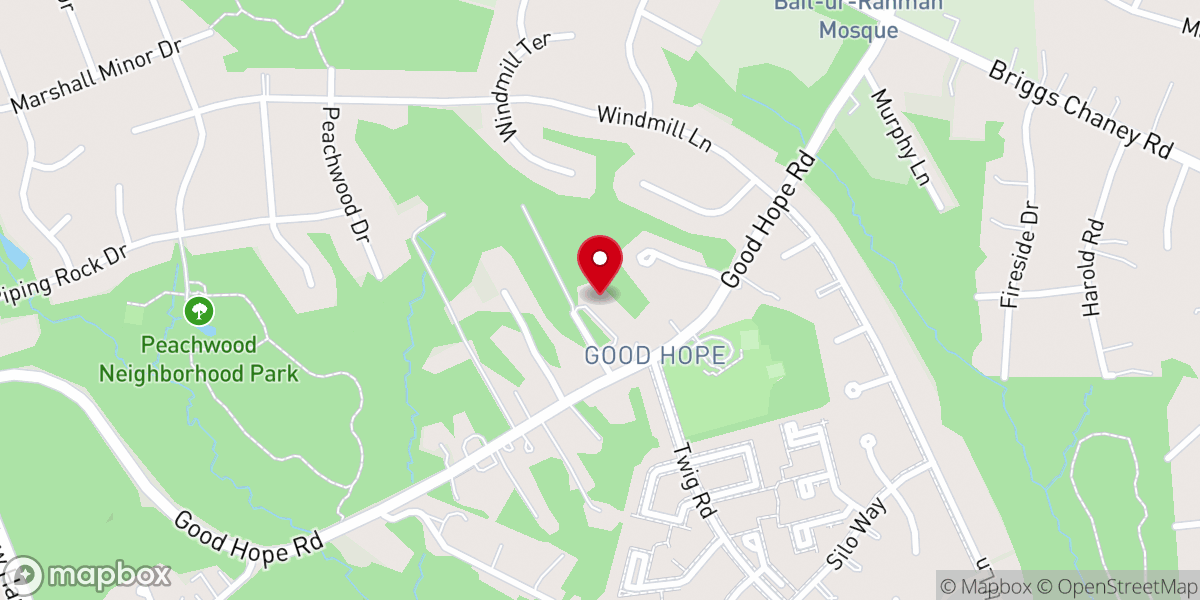 Map showing location of Good Hope Union United Methodist Church