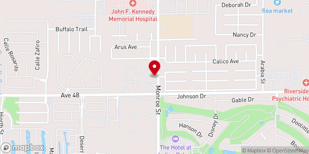 Map showing location of Las Palmas Community Church
