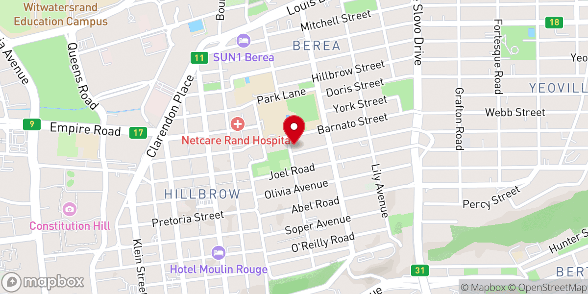Map showing location of Berea Christian Tabernacle