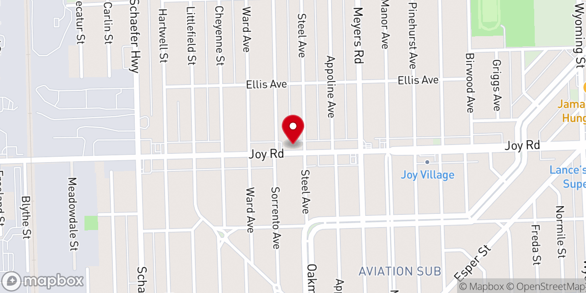 Map showing location of St. Mark Church of God in Christ
