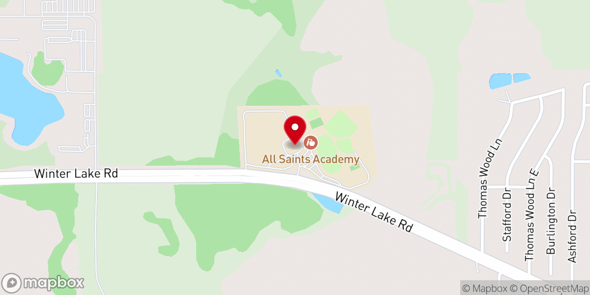 Map showing location of All Saints Academy