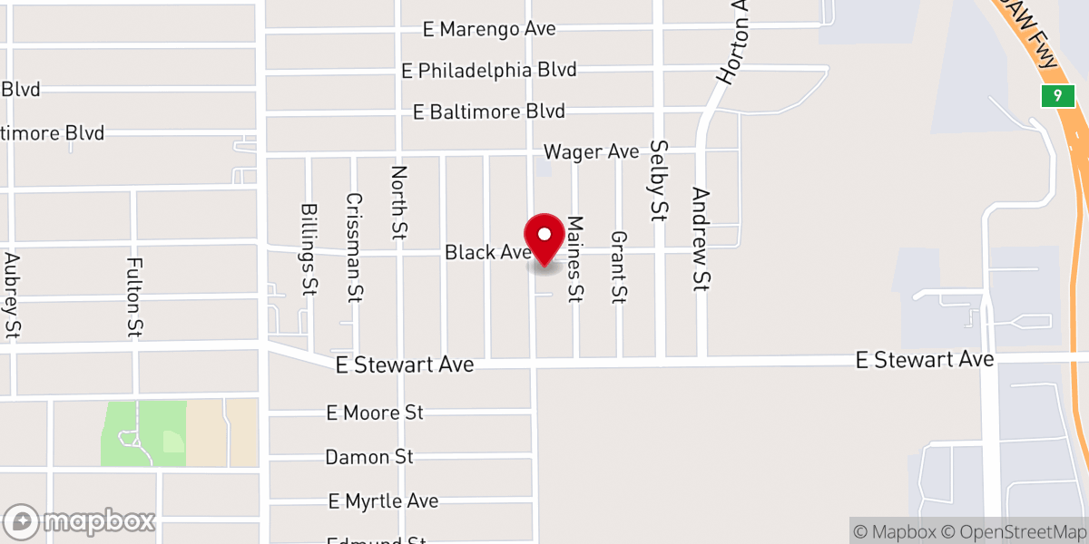 Map showing location of Greater Galilee Baptist Church