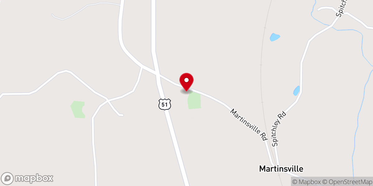 Map showing location of Springhill Baptist Church