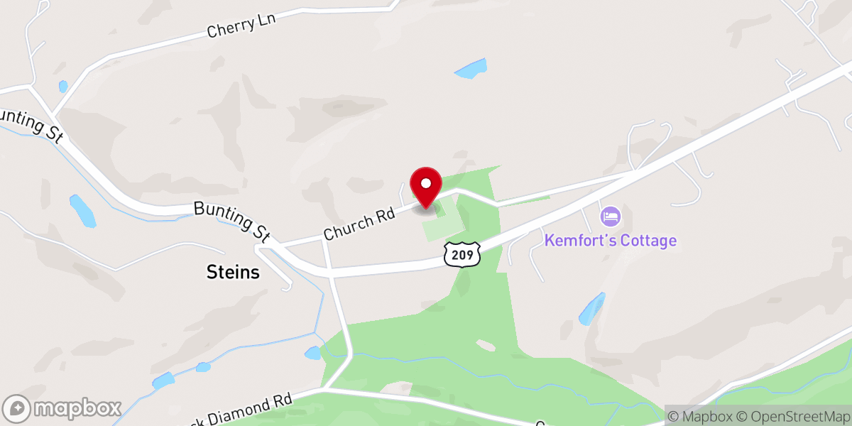 Map showing location of Friedens Lutheran Church