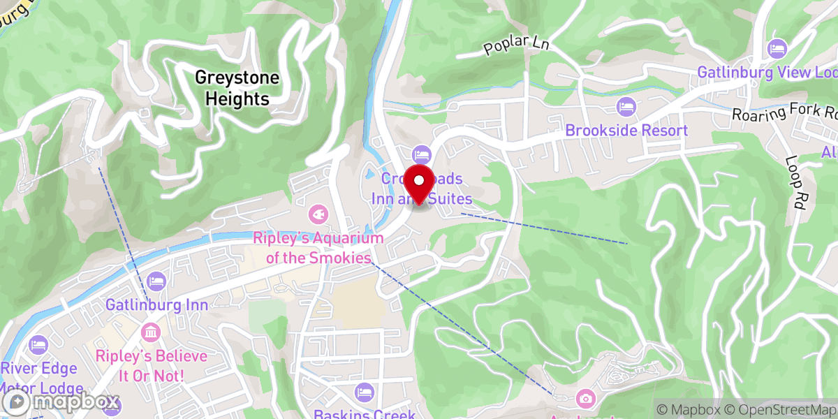 Map showing location of Wedding Chapels of the Smokies