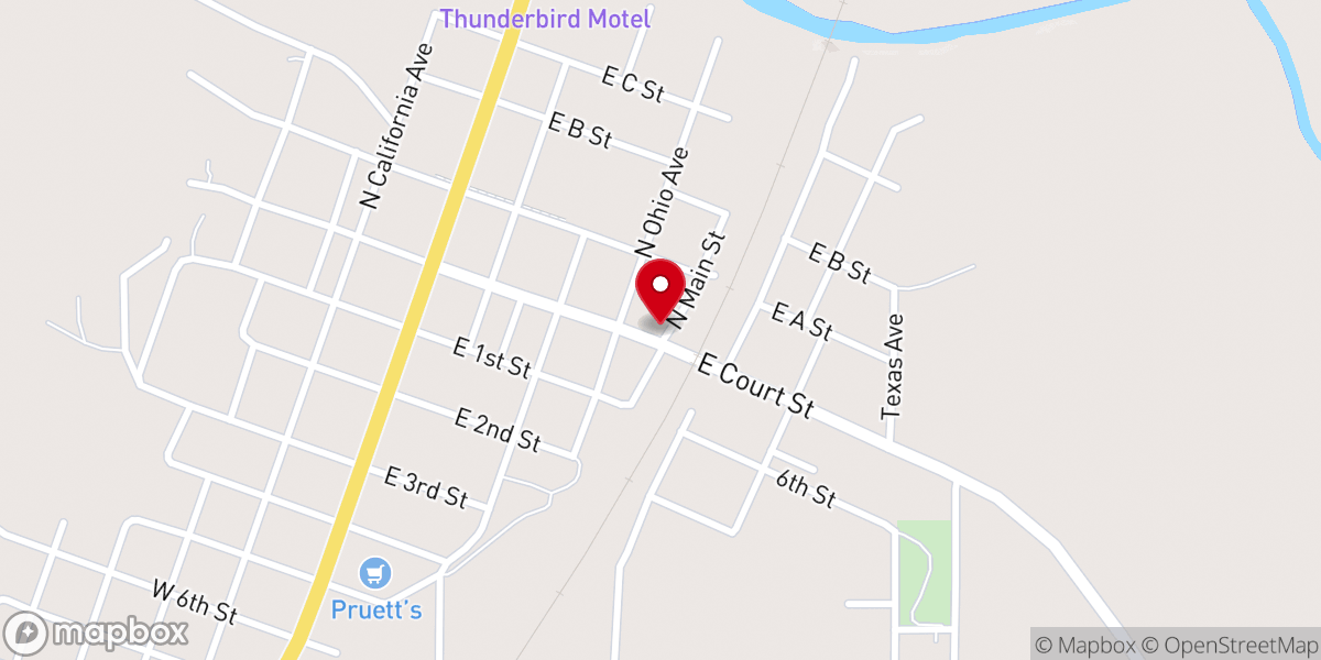 Map showing location of Atoka Area Chamber of Commerce