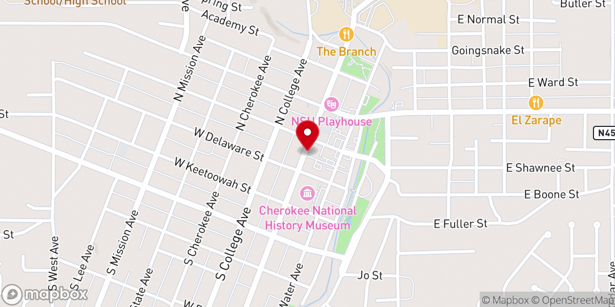 Map showing location of Melvin Church