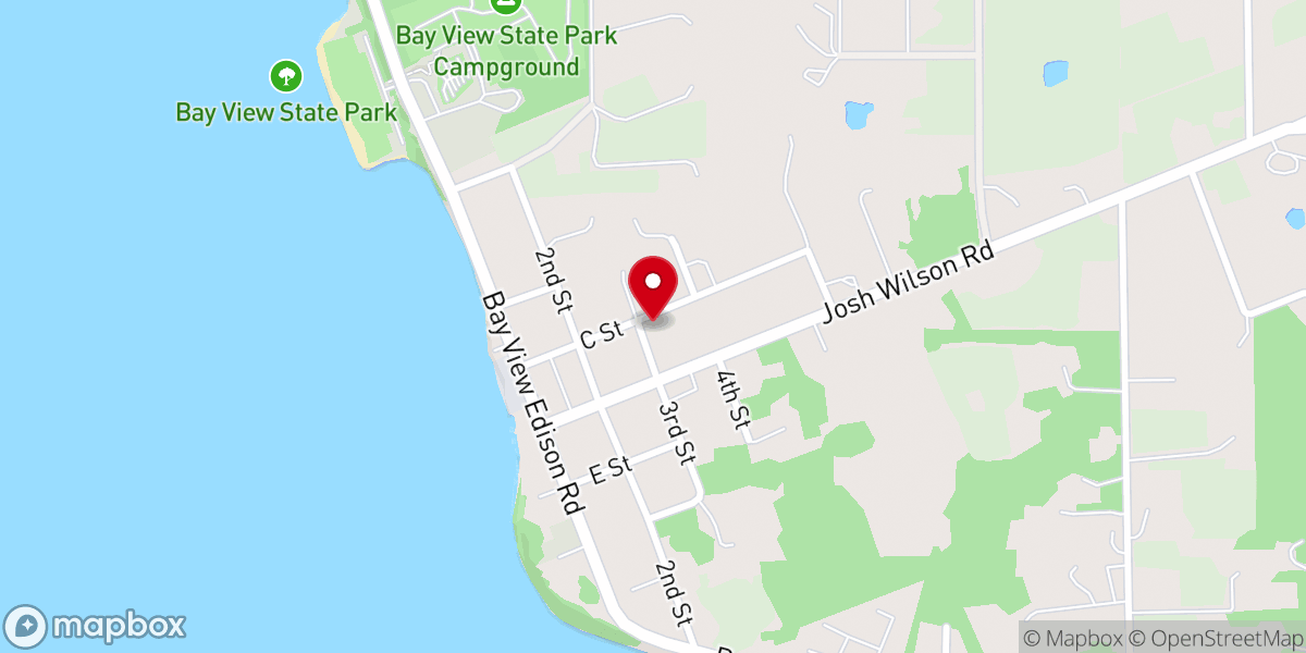 Map showing location of Bay View United Methodist Church