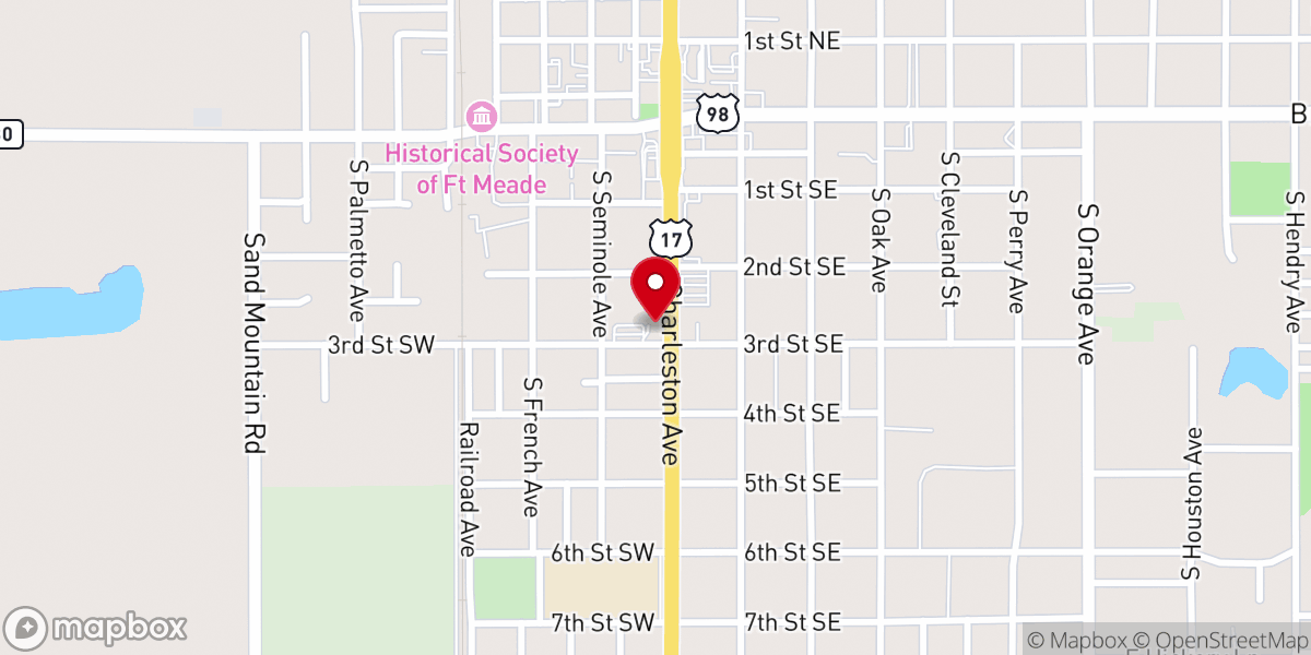 Map showing location of Fort Meade Community Center