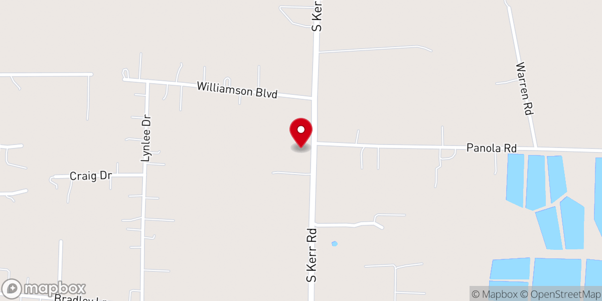 Map showing location of Panola Church