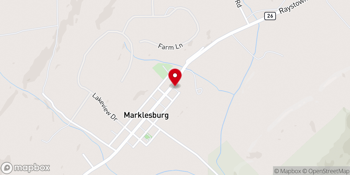 Map showing location of James Creek Church-Brethren