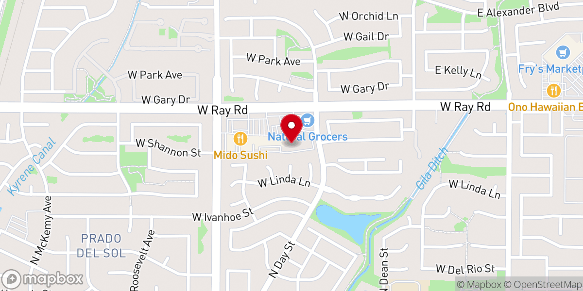 Map showing location of Christ's Church of the Valley (CCV) - Chandler