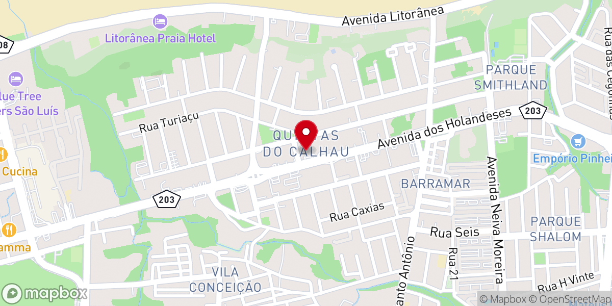 Map showing location of Igreja Batista Calhau