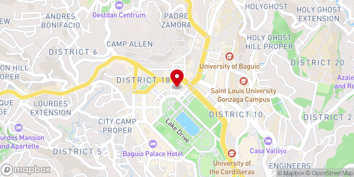 Map showing location of Baguio Chinese Baptist Church
