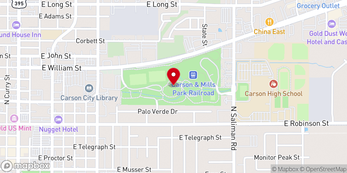 Map showing location of Mills Park