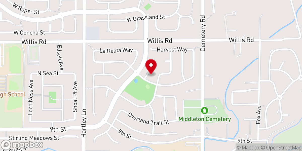 Map showing location of Treasure Valley Bounce N Slide