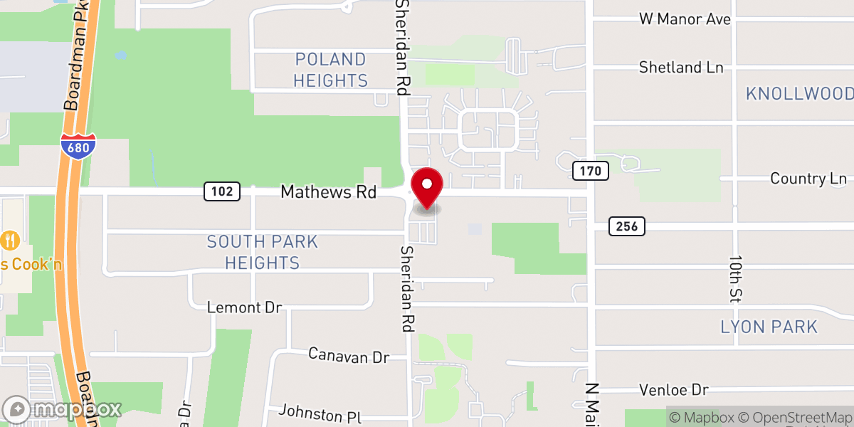 Map showing location of Heritage Presbyterian Church