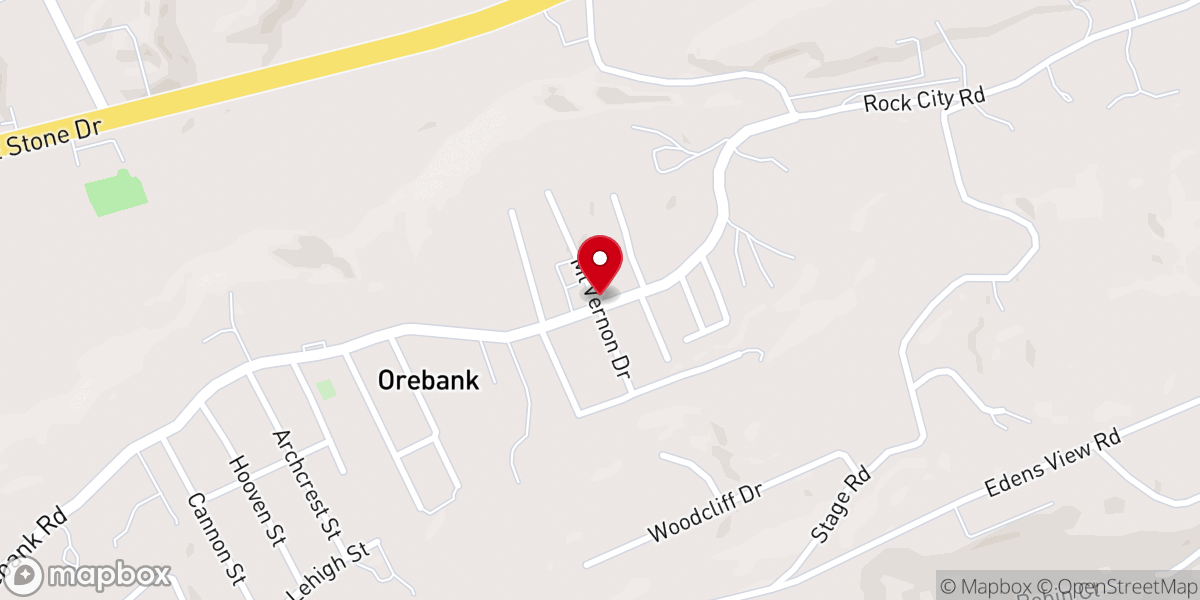 Map showing location of Orebank Missionary Baptist
