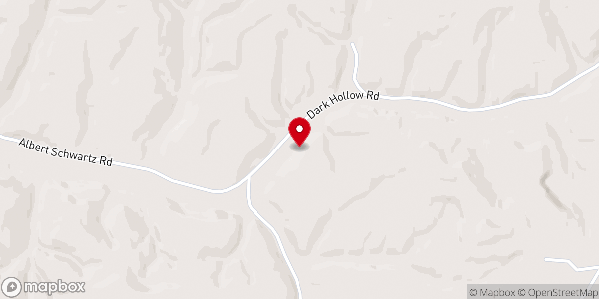 Map showing location of Dark Hollow Church