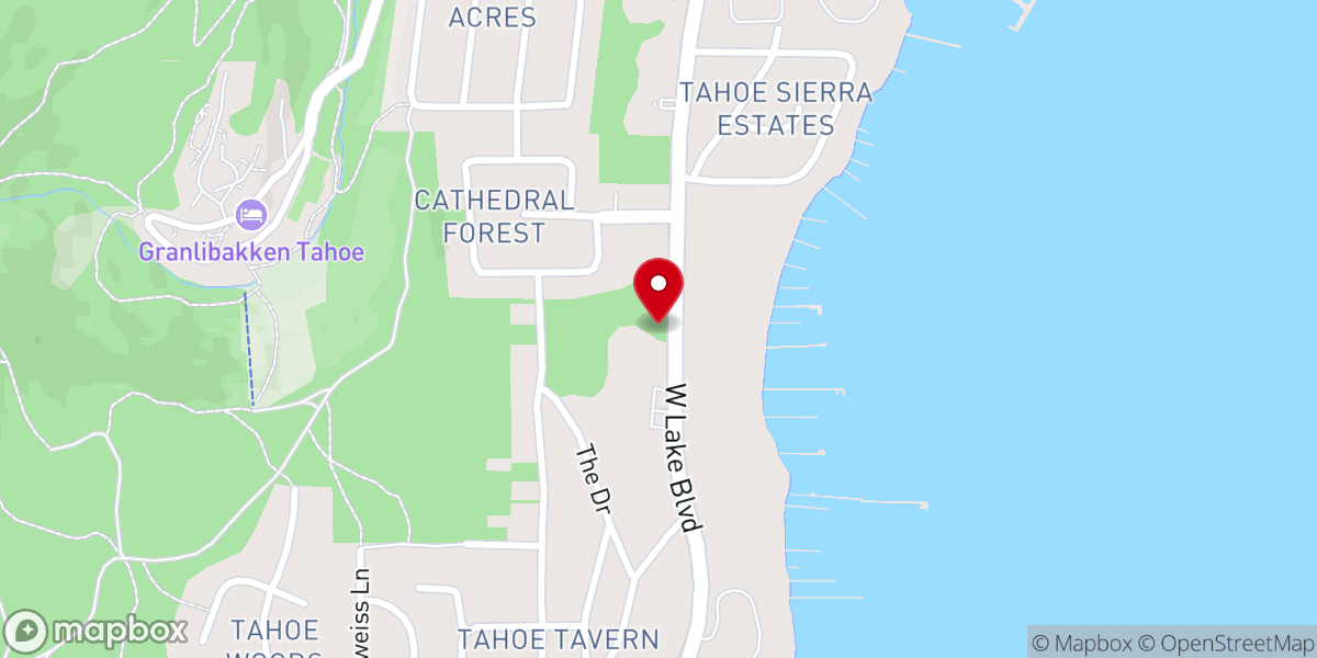 Map showing location of Chapel of the Transfiguration (Tahoe City, California)