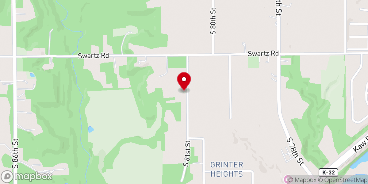 Map showing location of Grinter Heights Baptist Church