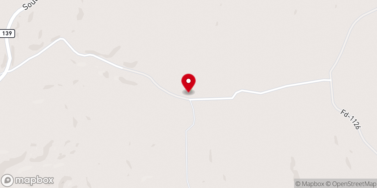 Map showing location of Pugh Flat Church