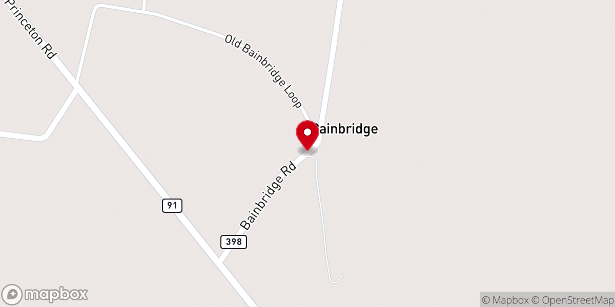 Map showing location of Bainbridge Grove Missionary