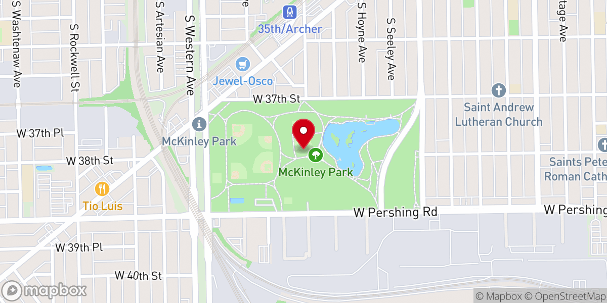 Map showing location of McKinley Park United Methodist Church