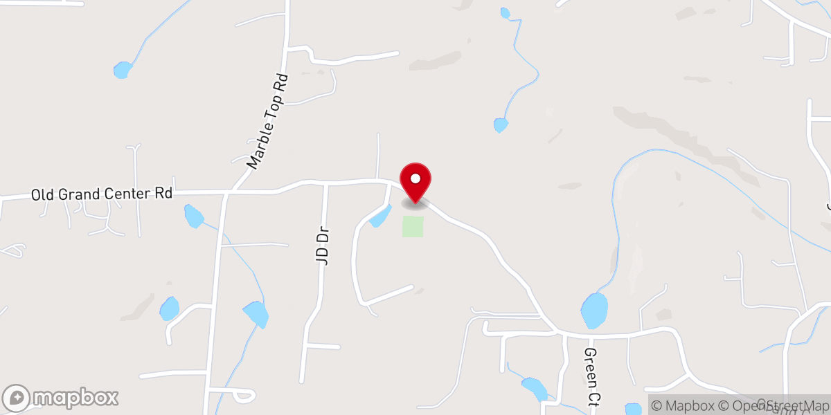Map showing location of Grand Center Baptist Church