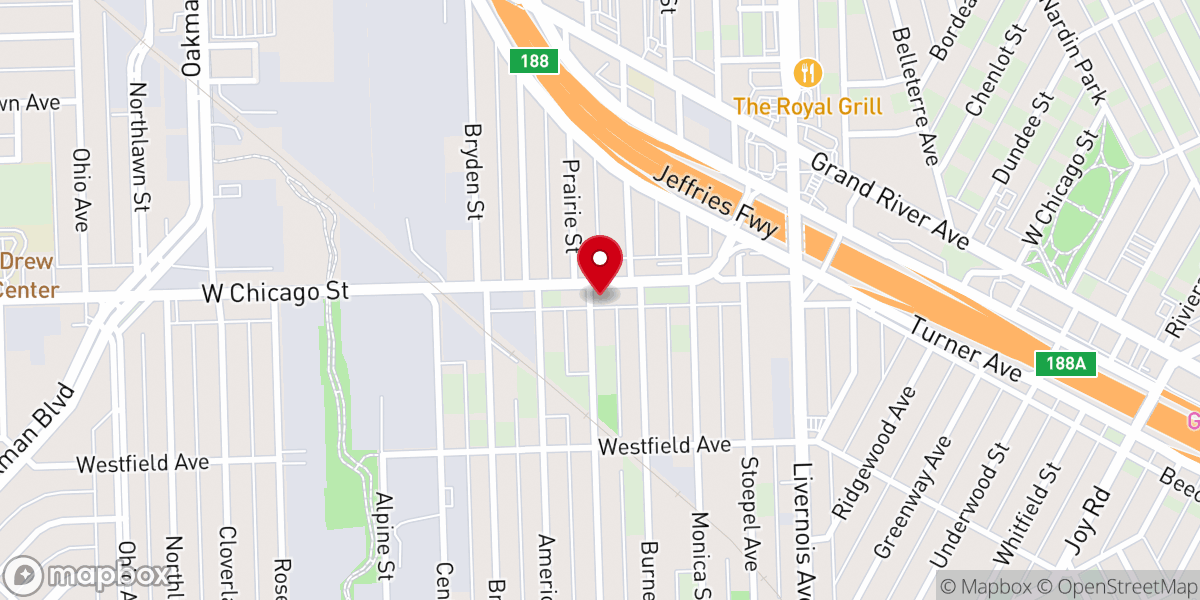 Map showing location of Greater Mount Tabor Missionary Baptist Church