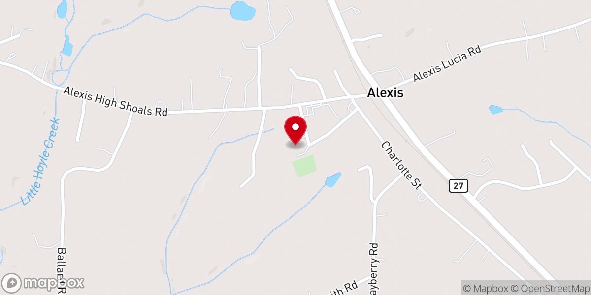Map showing location of Alexis Baptist Church