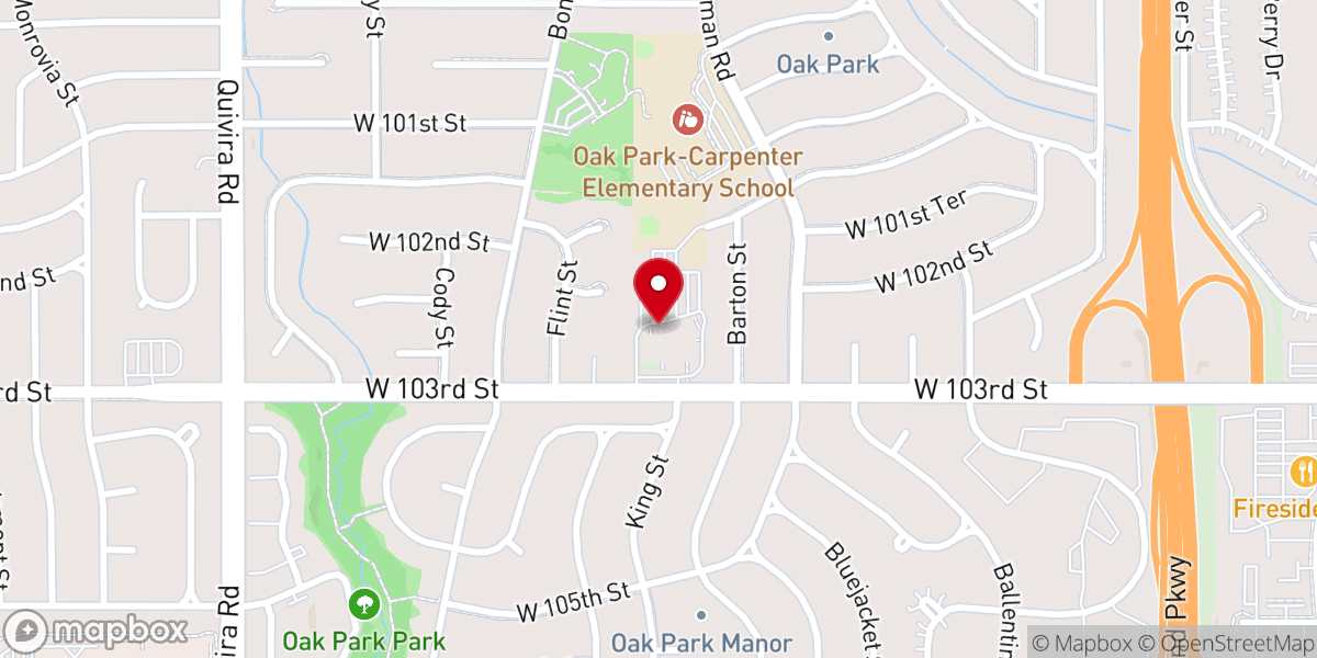 Map showing location of Holy Spirit Catholic Church