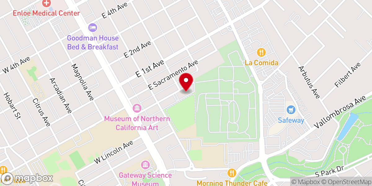 Map showing location of First Christian Church
