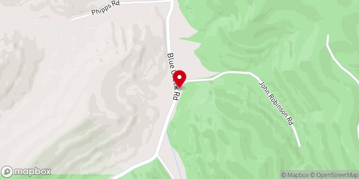 Map showing location of Upper Blue Creek Tabernacle