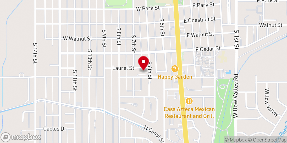 Map showing location of First Presbyterian Church