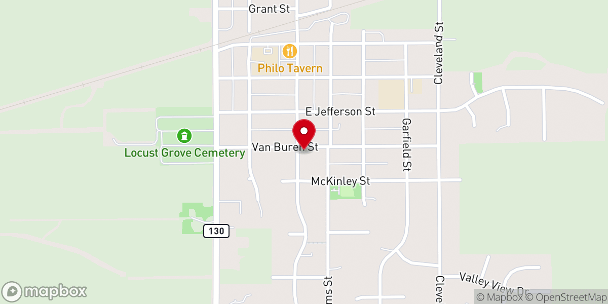 Map showing location of Zion Lutheran Church