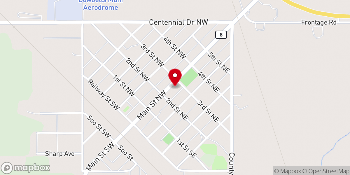 Map showing location of United Methodist Church