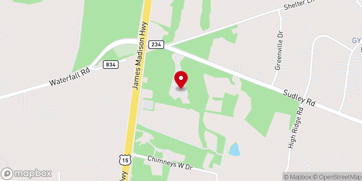 Map showing location of Shepherd of the Hills Lutheran Church